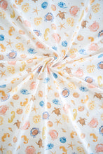 Load image into Gallery viewer, Close up of organic cotton fabric in coral reef print. used on BRAND The Label lux intimates set 
